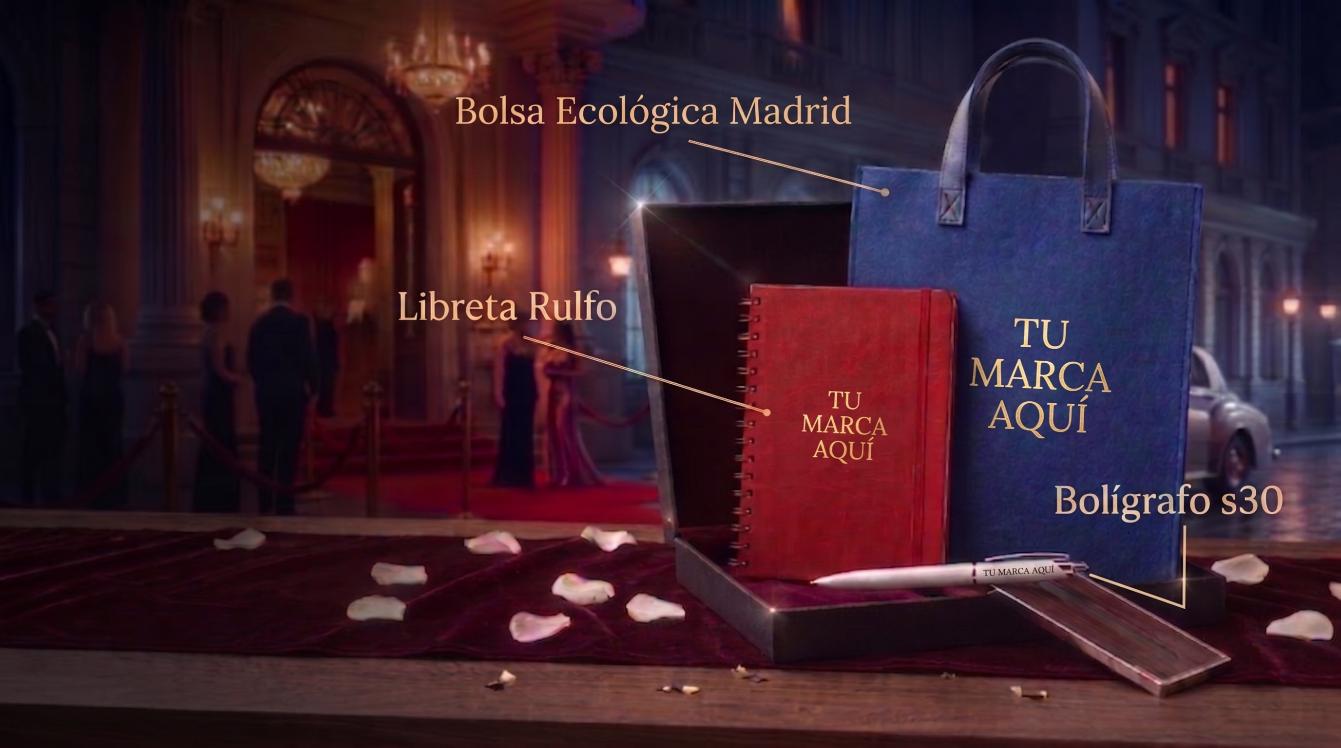 Kit promocional: bolsa, libreta y bolígrafo