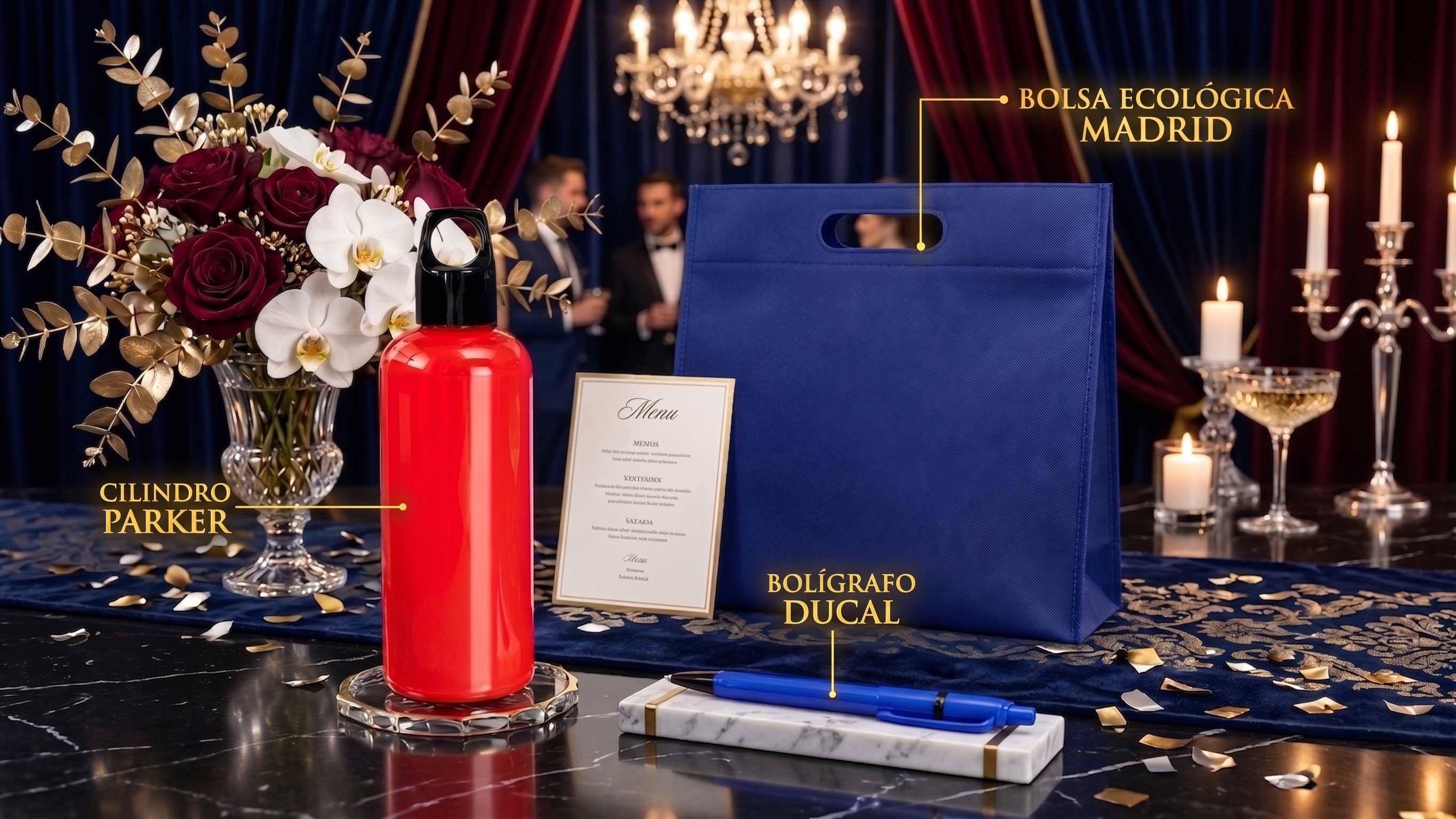 Kit promocional: cilindro, bolsa y bolígrafo